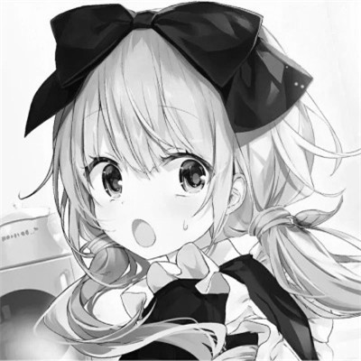 动漫女生头像黑白漫画图片