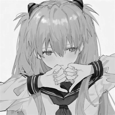 动漫女生头像黑白漫画图片