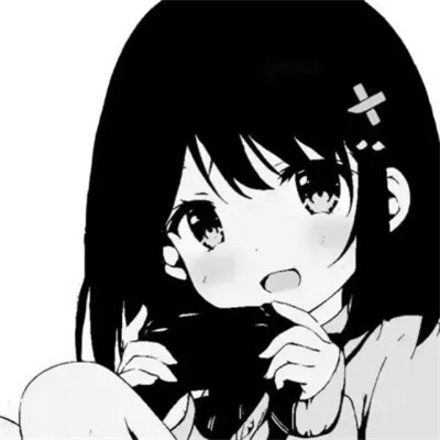 动漫女生头像黑白漫画图片