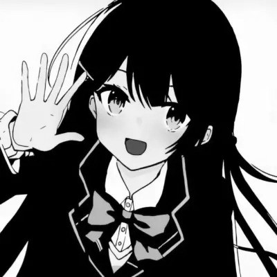 动漫女生头像黑白漫画图片