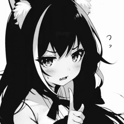 动漫女生头像黑白漫画图片