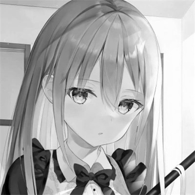 动漫女生头像黑白漫画图片
