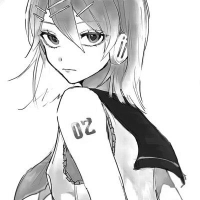 动漫女生头像黑白漫画图片