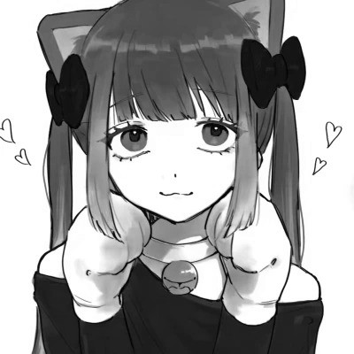 动漫女生头像黑白漫画图片
