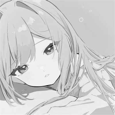动漫女生头像黑白漫画图片