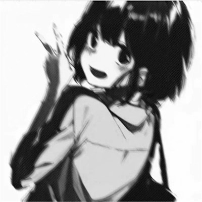 动漫女生头像黑白漫画图片