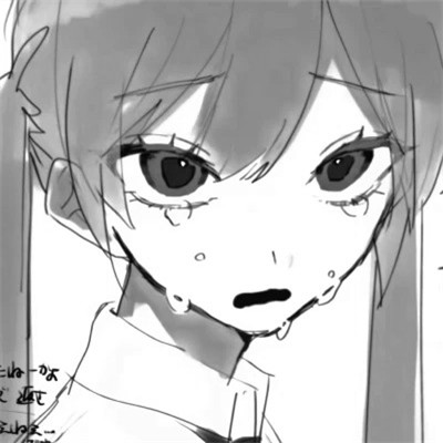 动漫女生头像黑白漫画图片