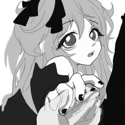 动漫女生头像黑白漫画图片
