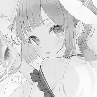 动漫女生头像黑白漫画图片