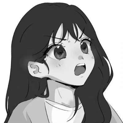 动漫女生头像黑白漫画图片