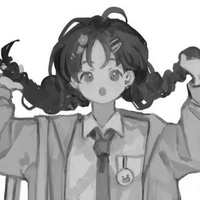 动漫女生头像黑白漫画图片