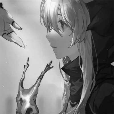 动漫女生头像黑白漫画图片