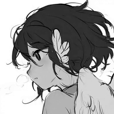 动漫女生头像黑白漫画图片