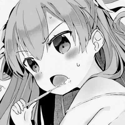 动漫女生头像黑白漫画图片