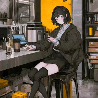 女生精致插画头像动漫图片