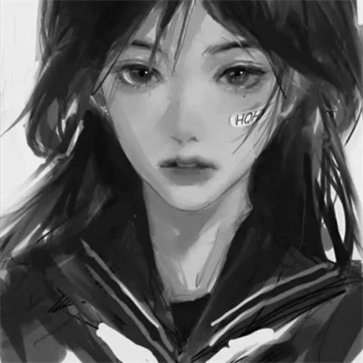 女头像黑白动漫