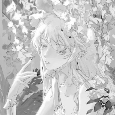 女头像黑白动漫