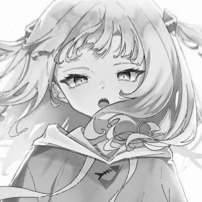 动漫女生头像高清黑白图片