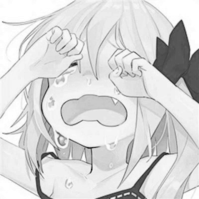 动漫女生头像高清黑白图片