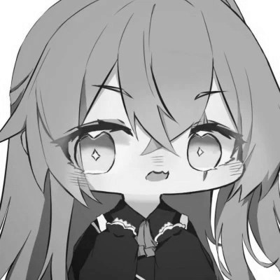 动漫女生头像高清黑白图片