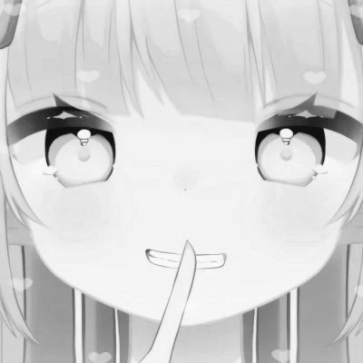 动漫女生头像高清黑白图片