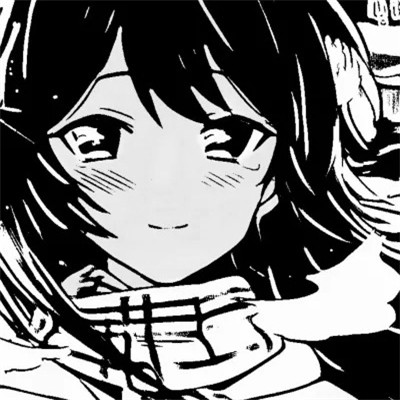 动漫女生头像高清黑白图片