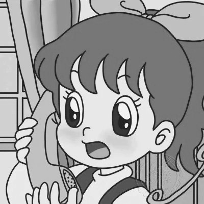 动漫女生头像高清黑白图片