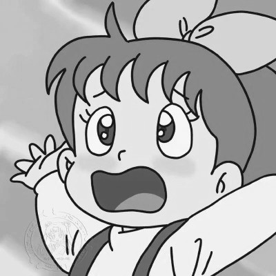 动漫女生头像高清黑白图片