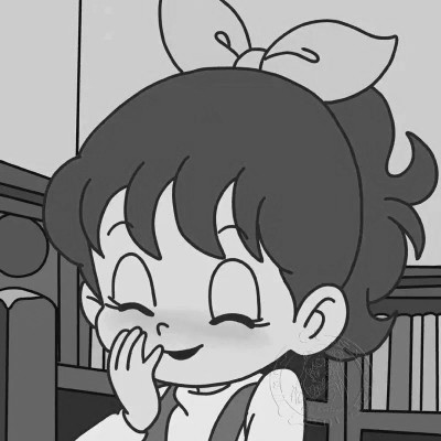 动漫女生头像高清黑白图片