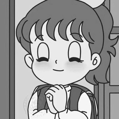 动漫女生头像高清黑白图片