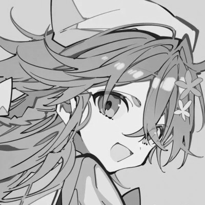 动漫女生头像高清黑白图片