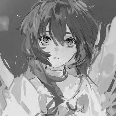 动漫女生头像高清黑白图片