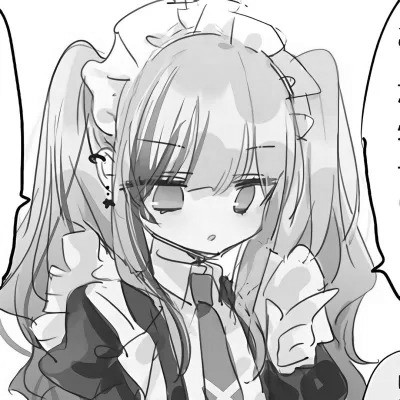 动漫女生头像高清黑白图片