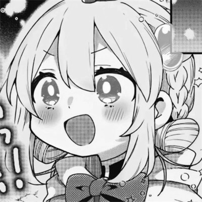 动漫女生头像高清黑白图片