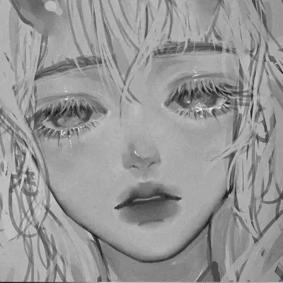高级感黑白动漫头像女生图片