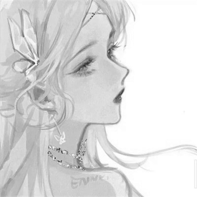 高级感黑白动漫头像女生图片