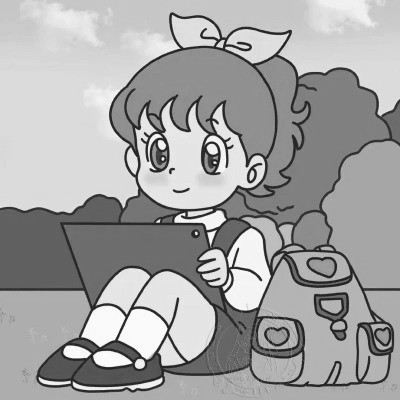 高级感黑白动漫头像女生图片