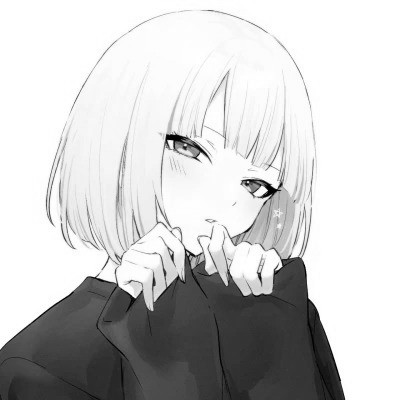 高级感黑白动漫头像女生图片