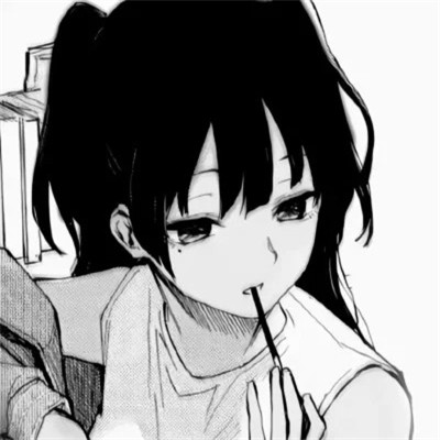高级感黑白动漫头像女生图片