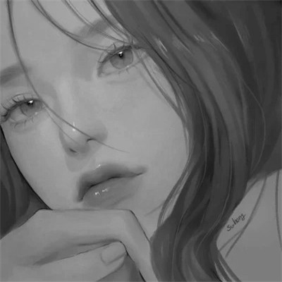高级感黑白动漫头像女生图片