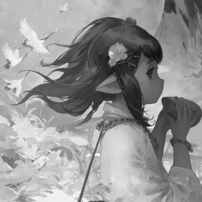 高级感黑白动漫头像女生图片