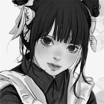 高级感黑白动漫头像女生图片