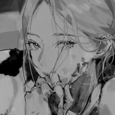 高级感黑白动漫头像女生图片
