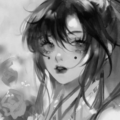 高级感黑白动漫头像女生图片