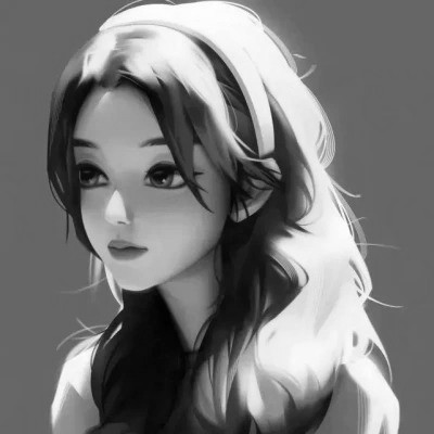 高级感黑白动漫头像女生图片