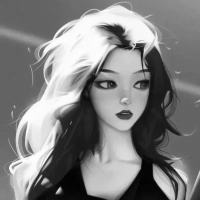 高级感黑白动漫头像女生图片