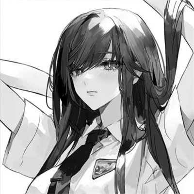 高级感黑白动漫头像女生图片
