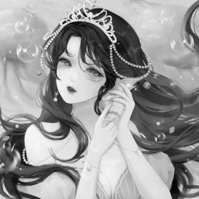 高级感黑白动漫头像女生图片
