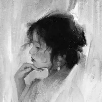 精致动漫女生头像黑白图片