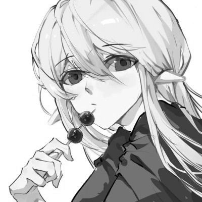 精致动漫女生头像黑白图片
